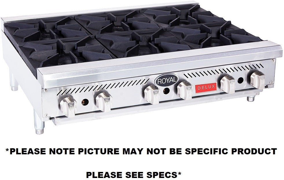 Royal - Delux 24", 4 Burners Stainless Steel Heavy Duty Hot Plates - RDHP-24-4