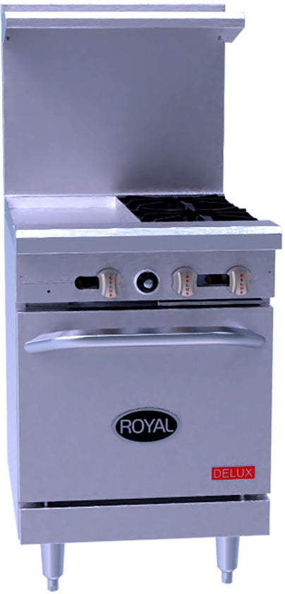 Royal Delux 24 Stainless Steel 2 Open Burners Gas Range With One 20 Wide Oven And 12 1187