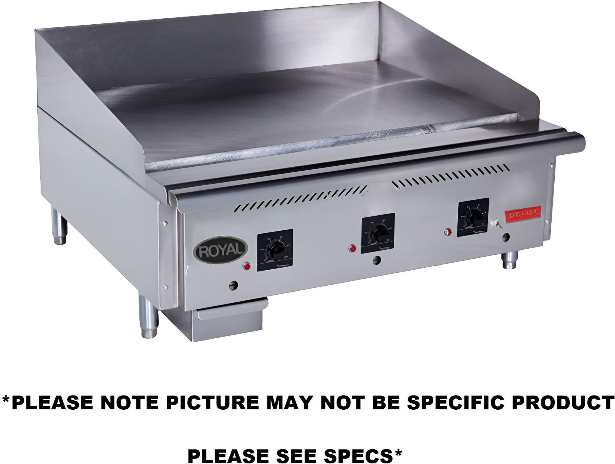 Royal - Delux 24" Stainless Steel Solid State Snap Action Griddle - RD85-24