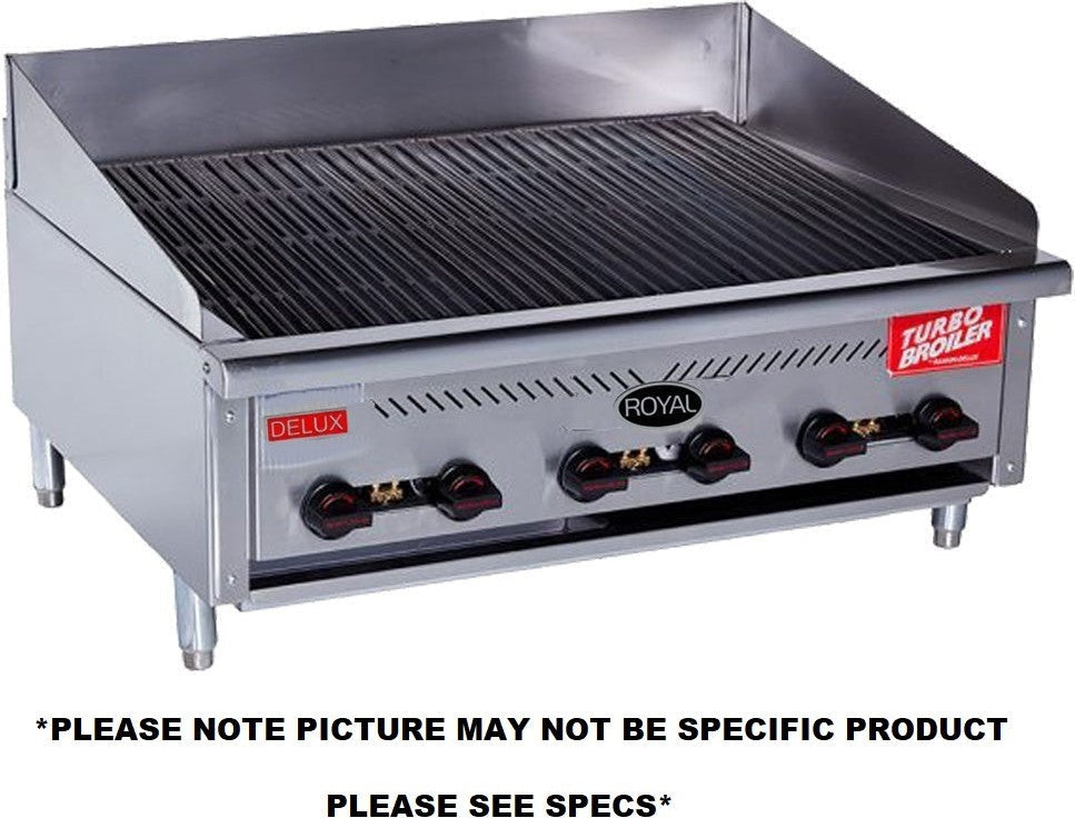 Royal - Delux 25" Stainless Steel Infrared Radiant Turbo Broiler with 58,000 BTU - TB-825