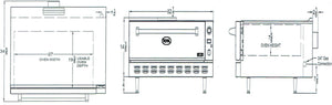 Royal - Delux 32.5" Stainless Steel Counter Top Gas Convection Oven - RDCO-32