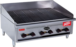 Royal - Delux 35.75" Stainless Steel Infrared Radiant Turbo Broiler with 87,000 BTU - TB-836