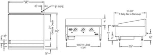 Royal - Delux 48" Thermostatic Griddle with Pilot Safety and Electronic Ignition - RD85-48-SAE