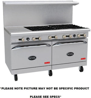 Royal - Delux 60″ Stainless Steel Gas Range with 10 Open Burners - RDR-10