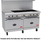 Royal - Delux 60″ Stainless Steel Gas Range with 10 Open Burners and 24" Raised Griddle - RDR-6RG24