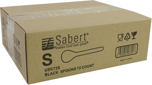 Sabert - 10" PP Black Serving Spoon, Pack of 72 - UBK72SPP