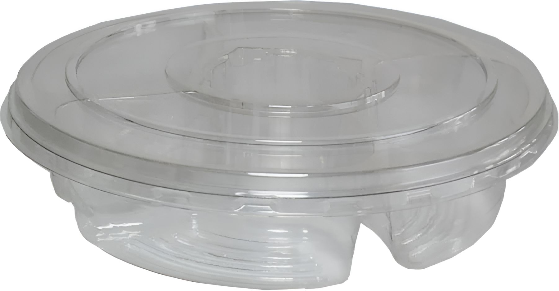 Sabert - 10.25" PETE 4 Compartment Produce Tray with Lid Combo, Pack of 100 - C131104