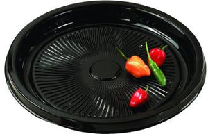 Sabert - 12" Black Flat Round Platter, 36/Pc - 9512