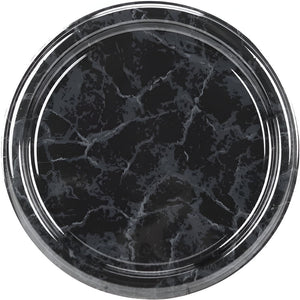 Sabert - 12" Black Marble Flat Tray, 36/cs - 812