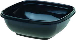 Sabert - 12 Oz Black Square Plastic Containers - 500/cs - 95012B500