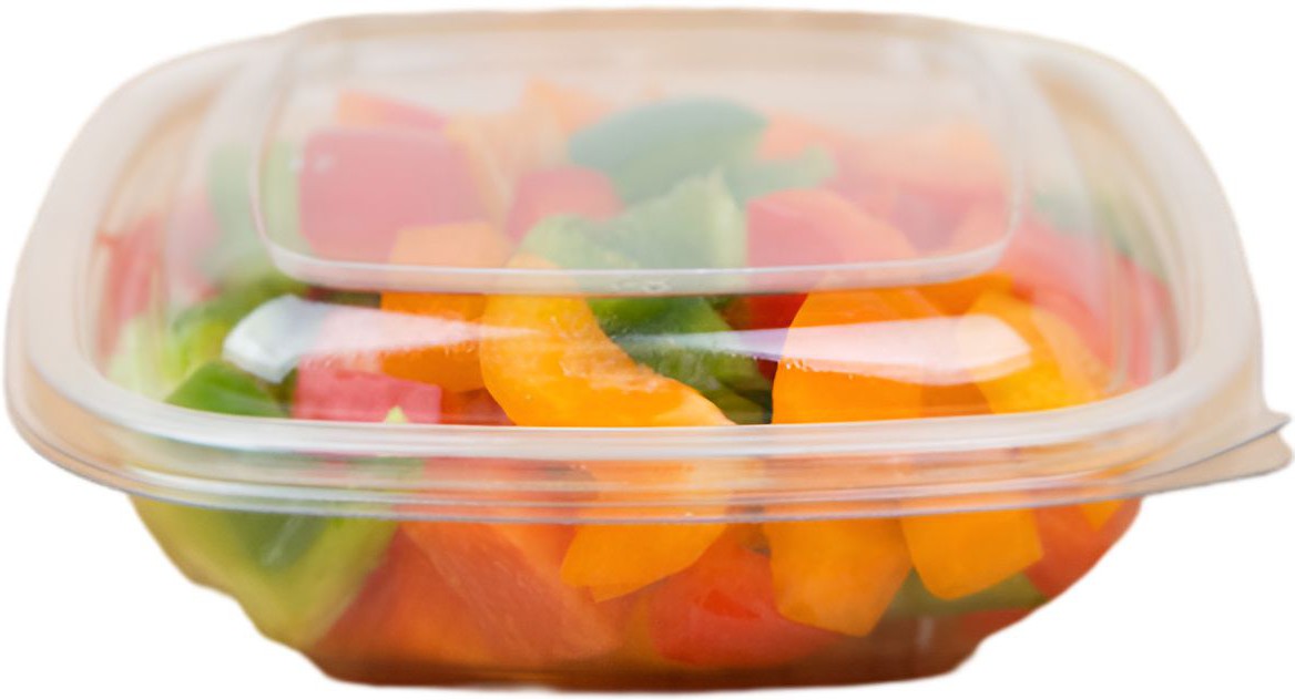 Sabert - 12 Oz Clear Square Plastic Bowls with Lid Combo, 250/Cs - C15012B250