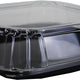 Sabert - 12" UltraStack Black Square Platter with Clear High Dome Lid Combo, Pack of 25 - C9612