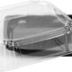 Sabert - 12" UltraStack Black Square Platter with Clear High Dome Lid Combo, Pack of 25 - C9612