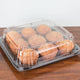 Sabert - 12" UltraStack Black Square Platter with Clear High Dome Lid Combo, Pack of 25 - C9612