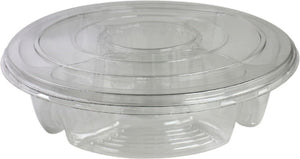 Sabert - 13.5" PETE 5 Compartment Produce Tray with Lid Combo, Pack of 50 - C13013