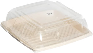 Sabert - 14" Clear Lid for Square Pulp Platter, 25/Cs - 52914F025