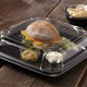 Sabert - 16" UltraStack Black Square Platter with Clear High Dome Lid Combo, Pack of 25 - C9616