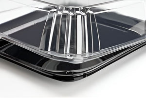 Sabert - 16" UltraStack Black Square Platter with Clear High Dome Lid Combo, Pack of 25 - C9616