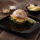 Sabert - 16" UltraStack Black Square Platter with Clear High Dome Lid Combo, Pack of 25 - C9616