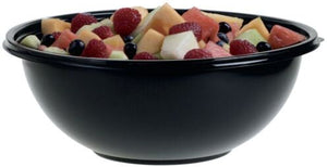 Sabert - 160 Oz Plastic Black Round Catering Bowls, Pack of 50 - 92160A50