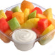 Sabert - 32 Oz Clear Square Container with 4.5 Oz Dip Cup Compartment and Clear Flat Lid, 150/cs - C18132B150