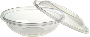 Sabert - 48 Oz Clear Round Plastic Bowl with Lid Combo, Pack of 100 - C12048A100