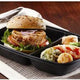 Sabert - Black 43 Oz Two-Compartment Medium Rectangle Container, 150/Cs - 71243B150N