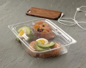 Sabert - Clear Lid for 36 oz. Two-Compartment and 26 oz. Three-Compartment Large Snack Box, 300/cs - 584620B300N