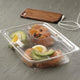 Sabert - Clear Lid for 36 oz. Two-Compartment and 26 oz. Three-Compartment Large Snack Box, 300/cs - 584620B300N