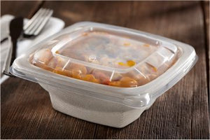 Sabert - Clear PP Lid for 24, 28, 32 oz. Square Pulp Bowls, 300/cs - 51932F300