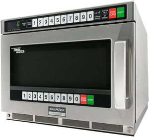 Sharp - 1200 W Twin Touch Commercial Microwave Oven with Dual Touch Pads - R-CD1200M