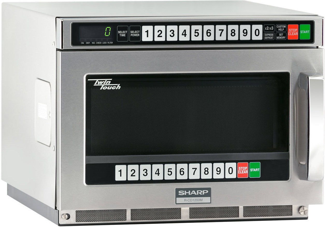 Sharp - 1200 W Twin Touch Commercial Microwave Oven with Dual Touch Pads - R-CD1200M