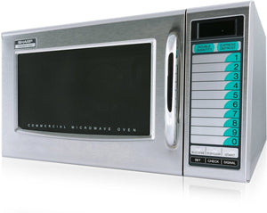 Sharp - 1.0 Cu. Ft. Stainless Steel Medium Duty Commercial Microwave Oven with Computerized Touch Controls (10 Programmable Memories) - R-21LVF