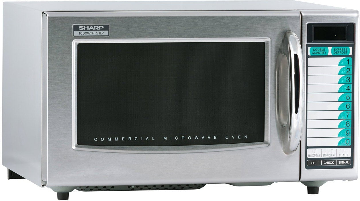 Sharp - 1.0 Cu. Ft. Stainless Steel Medium Duty Commercial Microwave Oven with Computerized Touch Controls (10 Programmable Memories) - R-21LVF