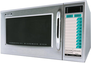 Sharp - 1.0 Cu. Ft. Stainless Steel Medium Duty Commercial Microwave Oven with Computerized Touch Controls (20 Programmable Memories) - R-21LTF