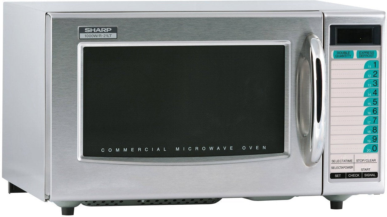 Sharp - 1.0 Cu. Ft. Stainless Steel Medium Duty Commercial Microwave Oven with Computerized Touch Controls (20 Programmable Memories) - R-21LTF