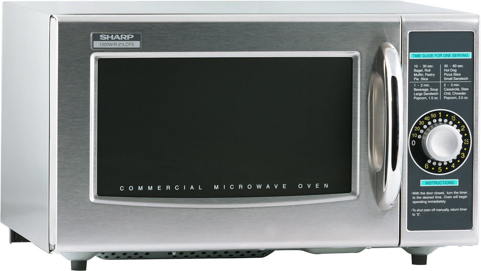 Sharp - 1.0 Cu. Ft. Stainless Steel Medium Duty Commercial Microwave Oven with Electronic Dial Timer - R-21LCFS