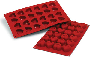 Silikomart - 1.2" x 1.3" x 0.8" Silicone 24 Compartment Small Passion Baking Mold - SF089