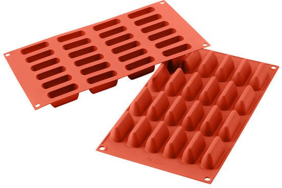 Silikomart - 1.9" x 0.7" x 0.9" Silicone #24 Compartment Chocogianduia Baking Mold - SF125