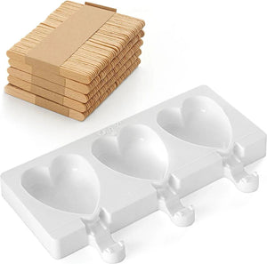 Silikomart - 2.1" x 2.6" x 0.7" Silicone Mini Heart-Ic Baking Moulds, Set of 2 - GEL03M