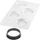 Silikomart - 3.9" x 0.7" 4 Compartment Round Silicone Composite Tarte Ring with #4 Rings - TART RING 100