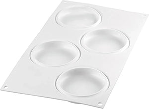 Silikomart - 3.9" x 3.3" 4 Compartment Round Silicone Kit Tarte Ring with 4 Rings - KIT TART RING 100