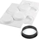 Silikomart - 3.9" x 3.3" 4 Compartment Round Silicone Kit Tarte Ring with 4 Rings - KIT TART RING 100