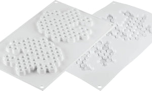 Silikomart - 5.5" Silicone Baking Mold Freezing Mould with 2 Honeycomb Cavities - MIEL 80