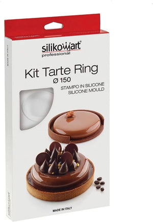 Silikomart - 5.9" x 4.7" 2 Compartment Round Silicone Baking Mold with 2 Rings - KIT TART RING 15