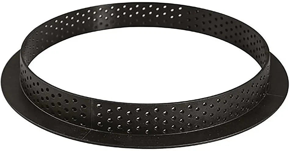 Silikomart - 7.4" x 0.78" Round Black Microperforated Thermoplastic Composite Tarte Ring - TART RING 19