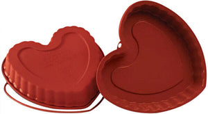 Silikomart - 8.6" x 8.5" x 1.5" Silicone Heart Baking Mould - SFT210