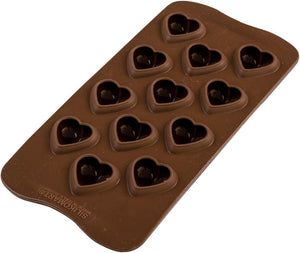 Silikomart - 9.4" 12 My Love Brown Silicone Mould - SCG48 3D