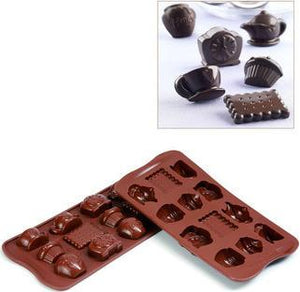 Silikomart - Silicone 12 Compartment Tea Time Chocolate Mold - SCG17