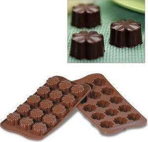 Silikomart - Silicone Brown 15 Compartment Fleury Chocolate Mold (0.30 Oz Each) - SCG08